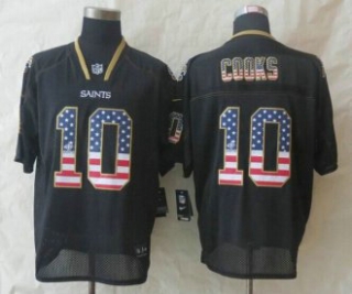 New Nike New Orleans Saints -10 Brandin Cooks USA Flag Fashion Black Elite Jersey