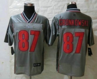 NEW New England Patriots 87 Rob Gronkowski Grey Vapor Elite Jerseys