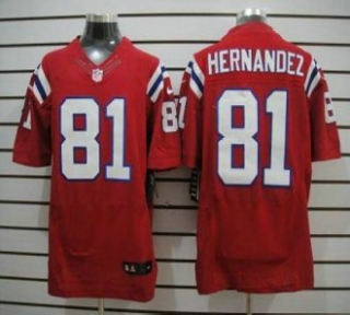 Nike Patriots -81 Aaron Hernandez Red Alternate Stitched NFL Elite Jersey