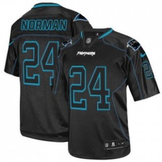 Nike Carolina Panthers -24 Josh Norman Lights Out Black Stitched NFL Elite Jersey