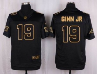 Nike Carolina Panthers -19 Ted Ginn Jr Pro Line Black Gold Collection Stitched NFL Elite Jersey