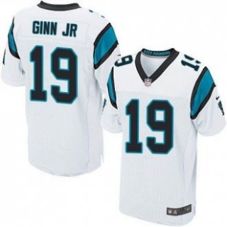 Nike Carolina Panthers -19 Ted Ginn Jr White Stitched NFL Elite Jersey