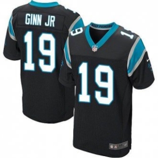 Nike Carolina Panthers -19 Ted Ginn Jr Black Team Color Stitched NFL Elite Jersey