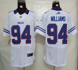 Nike Bills -94 Mario Williams White Stitched NFL Elite Jersey