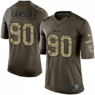 Nike Bills -90 Shaq Lawson Green Stitched NFL Limited Salute To Service Jersey