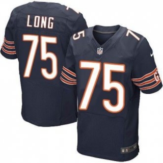 2014 NFL Draft Chicago Bears -75 Kyle Long Navy Blue Team Color Elite Jersey