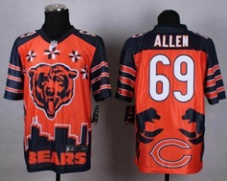 Nike Chicago Bears -69 Jared Allen Orange NFL Elite Noble Fashion Jersey