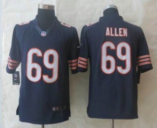 Nike Chicago Bears -69 Jared Allen Navy Blue Team Color NFL Limited Jersey