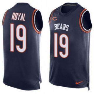 Nike Bears -19 Eddie Royal Navy Blue Team Color Stitched NFL Limited Tank Top Jersey