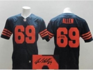 Nike Chicago Bears 69 Jared Allen Blue Orange Number Signed Elite NFL Jerseys