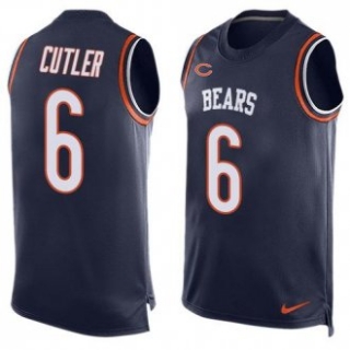 Nike Bears -6 Jay Cutler Navy Blue Team Color Stitched NFL Limited Tank Top Jersey
