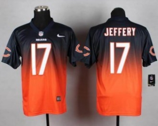 Nike Chicago Bears -17 Alshon Jeffery Navy Blue-Orange NFL Elite Fadeaway Fashion Jersey
