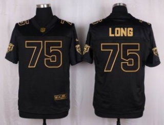 Nike Chicago Bears -75 Kyle Long Black Stitched NFL Elite Pro Line Gold Collection Jersey
