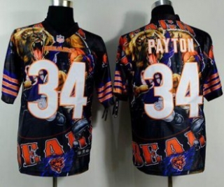 Nike Chicago Bears -34 Walter Payton Team Color NFL Elite Fanatical Version Jersey