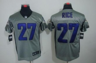 Nike Ravens -27 Ray Rice Grey Shadow Stitched NFL Elite Jersey