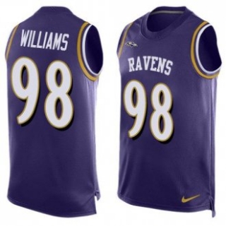 Nike Ravens -98 Brandon Williams Purple Team Color Men Stitched NFL Limited Tank Top Jersey