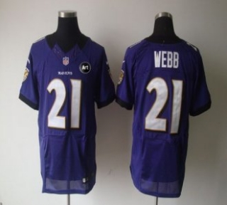 Nike Ravens -21 Lardarius Webb Purple Team Color With Art Patch Stitched NFL Elite Jersey