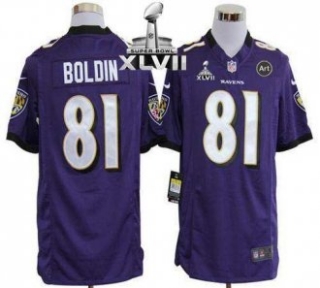 Nike Ravens -81 Anquan Boldin Purple Team Color Super Bowl XLVII Men Stitched NFL Game Jersey