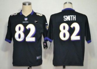 Nike Ravens -82 Torrey Smith Black Alternate With Art Patch Men Stitched NFL Game Jersey