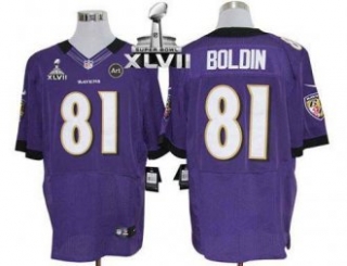 Nike Ravens -81 Anquan Boldin Purple Team Color Super Bowl XLVII Men Stitched NFL Elite Jersey