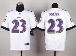 Nike Baltimore Ravens -23 Chykie Brown White NFL New Elite Jersey
