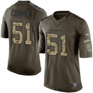 Nike Ravens -51 Kamalei Correa Green Stitched NFL Limited Salute to Service Jersey