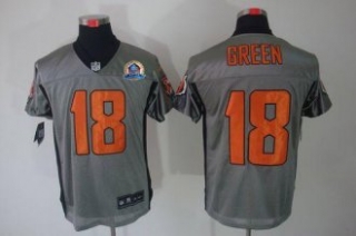 Nike Bengals -18 A J Green Grey Shadow With Hall of Fame 50th Patch Stitched NFL Elite Jersey