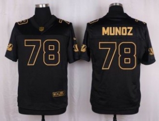 Nike Cincinnati Bengals -78 Anthony Munoz Black Stitched NFL Elite Pro Line Gold Collection Jersey