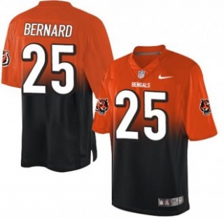 Nike Bengals -25 Giovani Bernard Orange Black Stitched NFL Elite Fadeaway Fashion Jersey