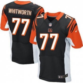 Nike Cincinnati Bengals -77 Andrew Whitworth Black Team Color Stitched NFL Elite Jersey