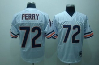 Mitchell and Ness Bears -72 William Perry White Stitched Throwback NFL Jersey