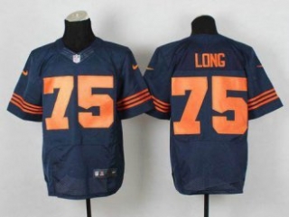 Chicago Bears -75 Kyle Long Navy Blue 1940s Throwback NFL Elite Jersey