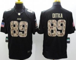 Nike Chicago Bears -89 Mike Ditka Black Salute To Service Jersey