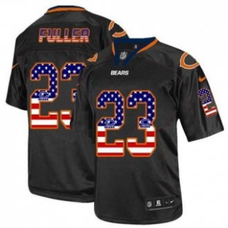 Nike Chicago Bears -23 Kyle Fuller Black NFL Elite USA Flag Fashion Jersey