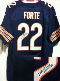 Nike Bears -22 Matt Forte Navy Blue Team Color Stitched NFL Elite Autographed Jersey