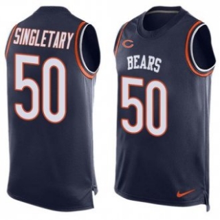 Nike Bears -50 Mike Singletary Navy Blue Team Color Stitched NFL Limited Tank Top Jersey