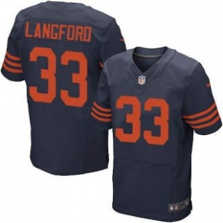 Nike Chicago Bears -33 Jeremy Langford Navy Blue 1940s Throwback Stitched NFL Elite Jersey