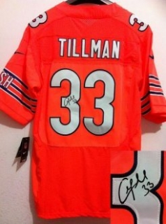 Nike Bears -33 Charles Tillman Orange Alternate Stitched NFL Elite Autographed Jersey