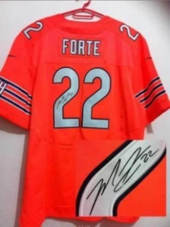 NEW NFL Chicago Bears 22 Matt Forte Orange Jerseys(Signed Elite