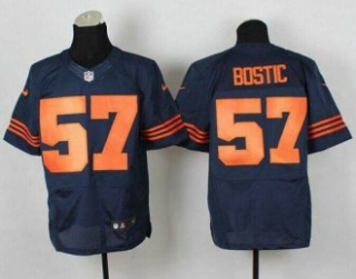 Chicago Bears -57 Jon Bostic Navy Blue 1940s Throwback NFL Elite Jersey