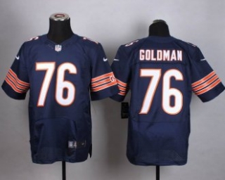 Nike Chicago Bears -76 Eddie Goldman Navy Blue Team Color Stitched NFL Elite Jersey