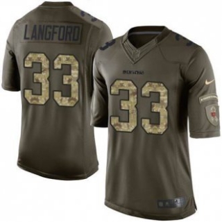 Nike Chicago Bears -33 Jeremy Langford Green Stitched NFL Limited Salute to Service Jersey
