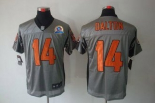 Nike Bengals -14 Andy Dalton Grey Shadow With Hall of Fame 50th Patch Stitched NFL Elite Jersey