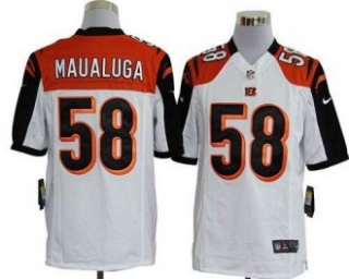 Nike Bengals -58 Rey Maualuga White Stitched NFL Game Jersey