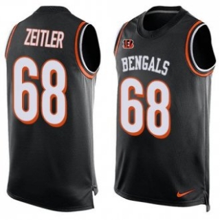Nike Bengals -68 Kevin Zeitler Black Team Color Stitched NFL Limited Tank Top Jersey