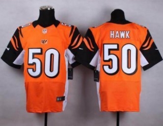 Nike Cincinnati Bengals -50 A J Hawk Orange Alternate Stitched NFL Elite Jersey