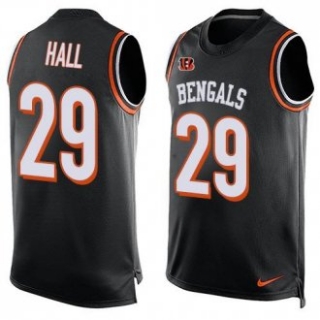 Nike Bengals -29 Leon Hall Black Team Color Stitched NFL Limited Tank Top Jersey