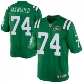 Nike New York Jets -74 Nick Mangold Green Stitched NFL Elite Rush Jersey