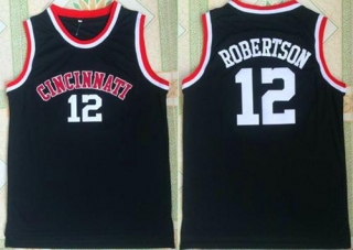 Milwaukee Bucks -12 Oscar Robertson Black Cincinnati Bearcats College Stitched NBA Jersey