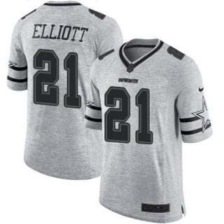 Nike Cowboys -21 Ezekiel Elliott Gray Stitched NFL Limited Gridiron Gray II Jersey